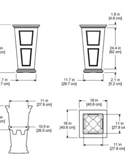 Fairfield Self-Watering Tall Patio Planters, 28” -Garden Care Store 39342 15V tif