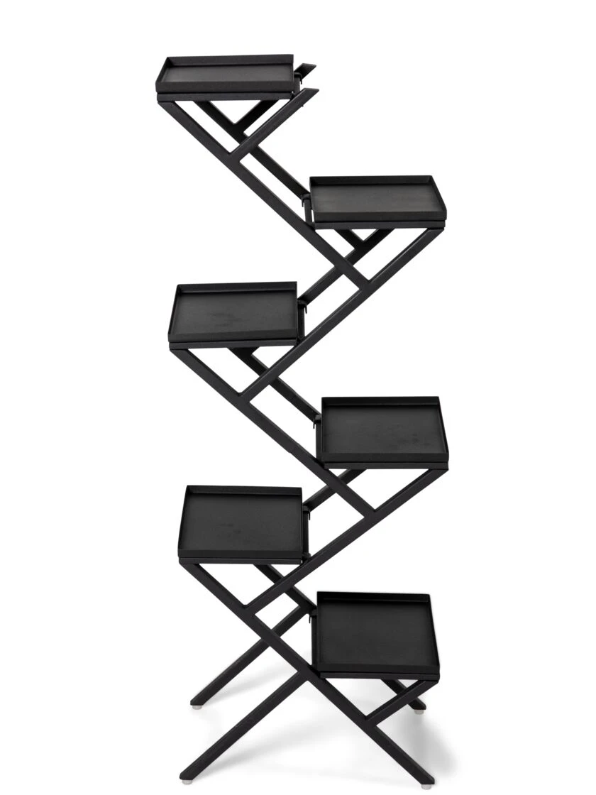 Crisscross Cascading Plant Stand With Black Trays 4 Crisscross Cascading Plant Stand With Black Trays - Image 2
