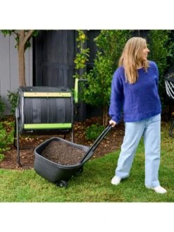 Maze 48 Gallon Compost Tumbler With Cart -Garden Care Store 3 4 crop 8613576 03V