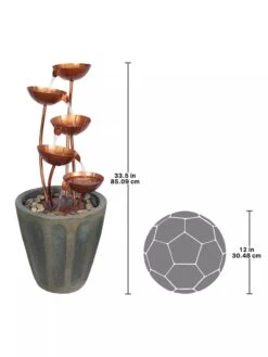 Copper Lotus Cascading Fountain 7 Copper Lotus Cascading Fountain -Garden Care Store 8589843 02V