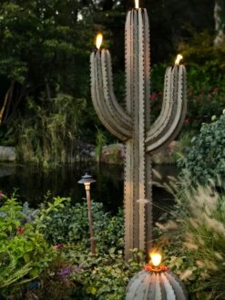Desert Steel Saguaro Cactus Torches -Garden Care Store 8591452 01V tif