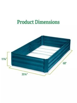Demeter Corrugated Metal Raised Bed, 34" X 68" -Garden Care Store 8594183 dims GSC