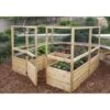 Garden In A Box Cedar Raised Bed With Deer Fence, 8' X 8' -Garden Care Store 8595875 01V raised cedar garden bed with deer fence 8 x 8 3 4