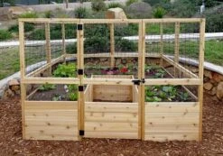Garden In A Box Cedar Raised Bed With Deer Fence, 8' X 8' -Garden Care Store 8595875 03V tif