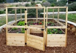 Garden In A Box Cedar Raised Bed With Deer Fence, 8' X 8' -Garden Care Store 8595875 06V tif