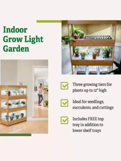 Bamboo LED Grow Light Garden For Succulents And Seeds -Garden Care Store 8598084 5