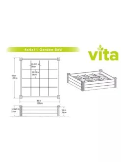 Raised Garden Bed With Grow Grid, 4' X 4' -Garden Care Store 8599291 03V