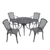 Crosley Sedona Five-Piece Outdoor Dining Set With High Back Armchairs -Garden Care Store 8599665 02v crosley sedona five piece outdoor dining set with high back arm chairs 42 inch black