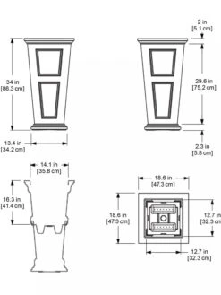 Fairfield Self-Watering Tall Patio Planters, 34” -Garden Care Store 8600109 11V tif