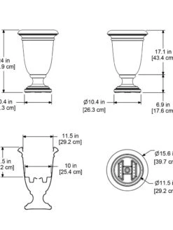 Ellington Self-Watering Urn Planter, 24" -Garden Care Store 8600110 11V tif