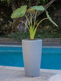 Solar Illuminated Planter Tall Granite, 32" 11 Solar Illuminated Planter Tall Granite, 32" -Garden Care Store 8600183 19645 tif
