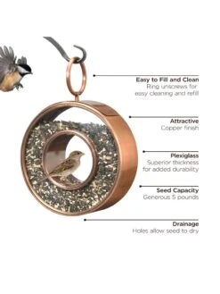 Fly-Thru™ Bird Feeder With Copper Finish 10 Fly-Thru™ Bird Feeder With Copper Finish -Garden Care Store 8600193 03v
