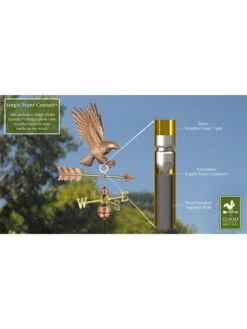 Bald Eagle Copper Weathervane -Garden Care Store 8600276 01v