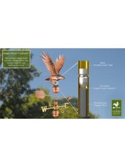 Freedom Eagle Copper Weathervane -Garden Care Store 8600277 02v