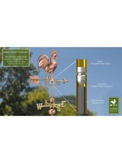 Bantam Rooster Copper Weathervane -Garden Care Store 8600280 03v