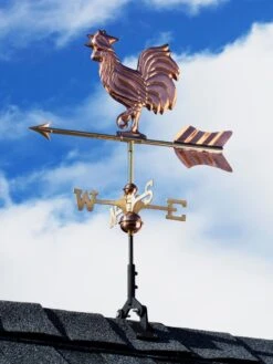 Rooster Cottage Copper Weathervane With Roof Mount -Garden Care Store 8600284 02v