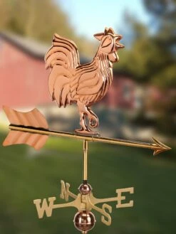Rooster Garden Copper Weathervane With Pole -Garden Care Store 8600284 05v rooster cottage copper weathervane roof mount 1