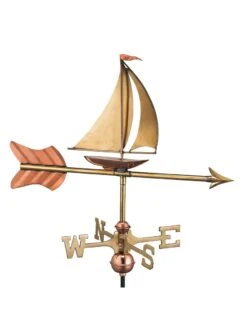 Sailboat Cottage Copper Weathervane With Roof Mount -Garden Care Store 8600347 02v sailboat cottage copper weathervane roof mount
