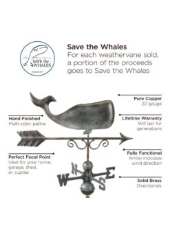 Save The Whales™ Copper Weathervane 11 Save The Whales™ Copper Weathervane -Garden Care Store 8600371 01v