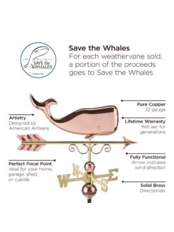 Save The Whales™ Copper Weathervane 10 Save The Whales™ Copper Weathervane -Garden Care Store 8600371 04v