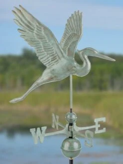 Graceful Blue Heron Copper Weathervane -Garden Care Store 8600374 07v