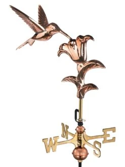 Hummingbird Cottage Copper Weathervane With Roof Mount -Garden Care Store 8600377 01v hummingbird garden copper weathervane pole 1