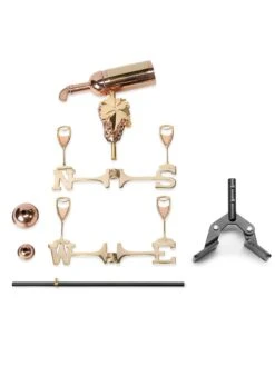 Wine Bottle Cottage Copper Weathervane With Roof Mount -Garden Care Store 8600383 03v