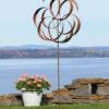 Flower Staked Wind Spinner, 29" -Garden Care Store 8600485 01v flower staked wind spinner 29 inch