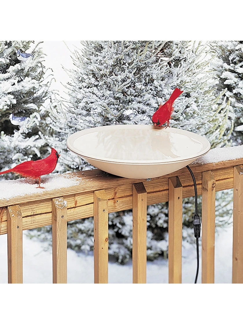Birds Choice ® Heated Birdbath With Deck Mount 3 Birds Choice ® Heated Birdbath With Deck Mount