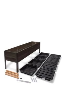 Self-Watering Eco-Stained Elevated Planter Box, 2' X 8' -Garden Care Store 8608967 4297 tif