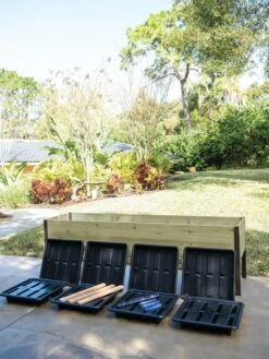 Self-Watering Eco-Stained Elevated Planter Box, 2' X 8' -Garden Care Store 8608968 8937 tif