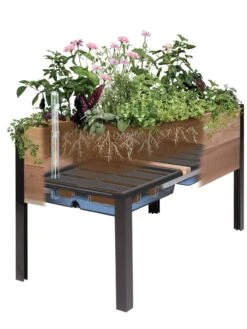 Self-Watering Elevated Planter Box, 2' X 4' -Garden Care Store 8609009 SW insert art 2021 tif 1