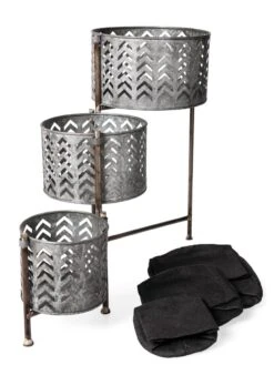 Galvanized Grow Bag Triple Planters With Stand 10 Galvanized Grow Bag Triple Planters With Stand -Garden Care Store 8609180 4817 tif