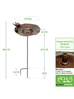 Achla Designs Antiqued Birdbath With Birds And Stake 10 Achla Designs Antiqued Birdbath With Birds And Stake -Garden Care Store 8609294 05v