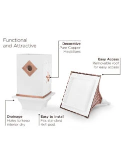 Villa Copper Shingle Bird House -Garden Care Store 8609499 03v