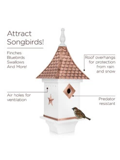 Villa Copper Shingle Bird House -Garden Care Store 8609499 04v