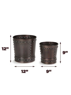 Riveted Planters, Set Of 2 17 Riveted Planters, Set Of 2 -Garden Care Store 8610032 03v