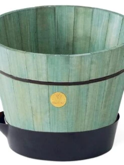 VegTrug® Build-a-Barrel Wooden Planter With Self-Watering Reservoir Tray, 18" -Garden Care Store 8610253 07V tif