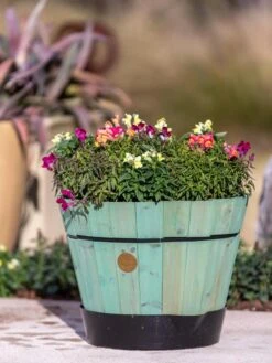 VegTrug® Build-a-Barrel Wooden Planter With Self-Watering Reservoir Tray, 18" -Garden Care Store 8610253 6747 tif