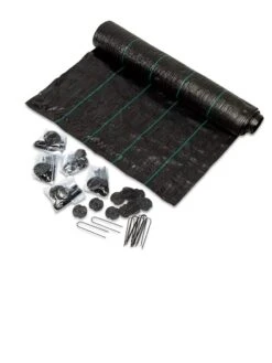 Polypropylene Weed Mat With Ground Staples, 3.25' X 98’ 5 Polypropylene Weed Mat With Ground Staples, 3.25' X 98’ -Garden Care Store 8610305 0231 tif