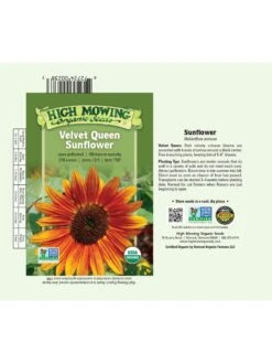 Velvet Queen Sunflower Organic Seeds -Garden Care Store 8610362 01v