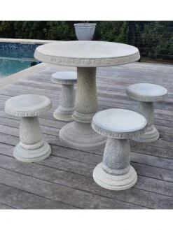 Patio Set, Round Table & 4 Stools -Garden Care Store 8610576 03v 1