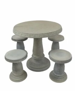 Patio Set, Round Table & 4 Stools -Garden Care Store 8610576 05v 2