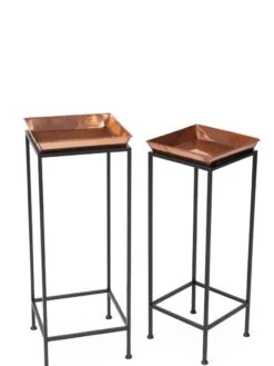 Square Nesting Plant Stands With Trays, Set Of 2 13 Square Nesting Plant Stands With Trays, Set Of 2 -Garden Care Store 8611014 0924 tif