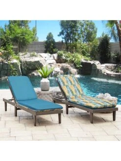 Outdoor Decor™ Chaise Lounge Cushions, 22" X 73" -Garden Care Store 8611127 200v aqua outdoor chaise lounge cushion 22x73 turqoise flowers