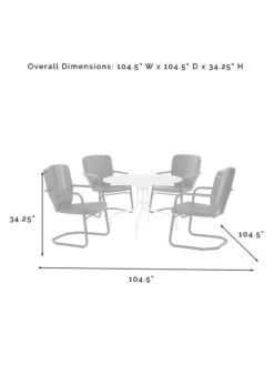 Crosley Ridgeland 5-piece Outdoor Dining Set -Garden Care Store 8611579 06v