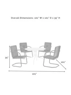 Crosley Bates 5-piece Outdoor Dining Set 23 Crosley Bates 5-piece Outdoor Dining Set -Garden Care Store 8611581 07v
