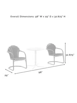 Crosley Tulip 3-piece Outdoor Bistro Set -Garden Care Store 8611591 09v
