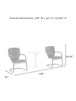 Crosley Ridgeland 3-piece Outdoor Bistro Set -Garden Care Store 8611594 09v