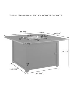 Crosley Dante Metal Fire Table -Garden Care Store 8611944 14v